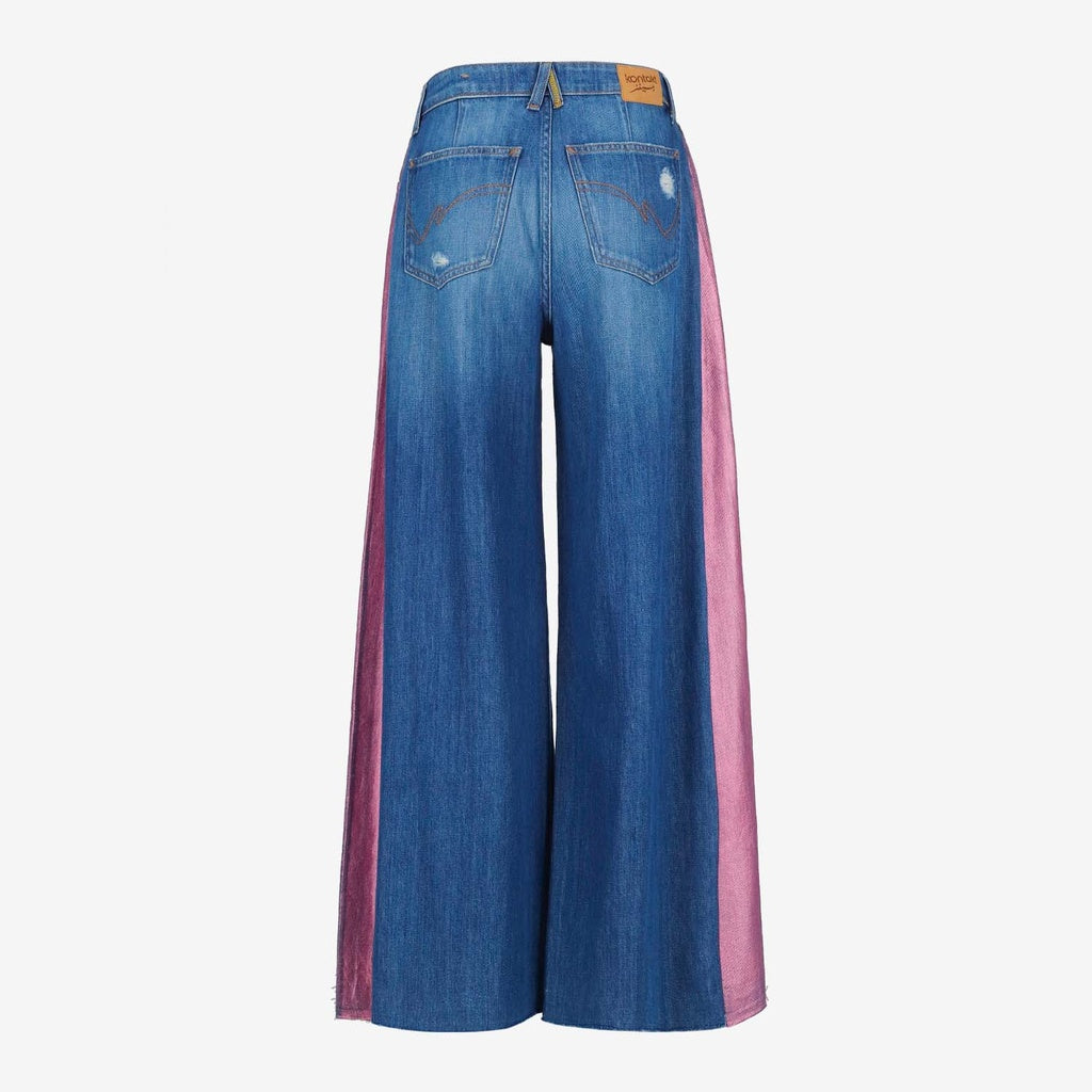 Jeans Bleu Moyen Effet Métallique Rosé & Jeans Bleu Foncé