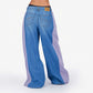 Jeans Bleu Moyen & Lavander Sergé de Coton