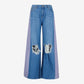 Jeans Bleu Moyen & Lavander Sergé de Coton