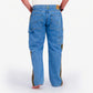 Jeans Bleu Clair Denim & Vert Khaki Sergé de Coton
