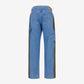 Jeans Bleu Clair Denim & Vert Khaki Sergé de Coton