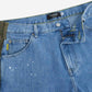 Jeans Bleu Clair Denim & Vert Khaki Sergé de Coton