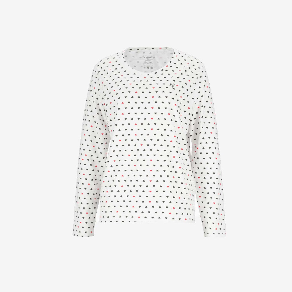 Blanc Imprimé Cœur & Noir