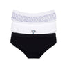 Blanc & Noir & Blanc Imprimé Feuilles Bleu