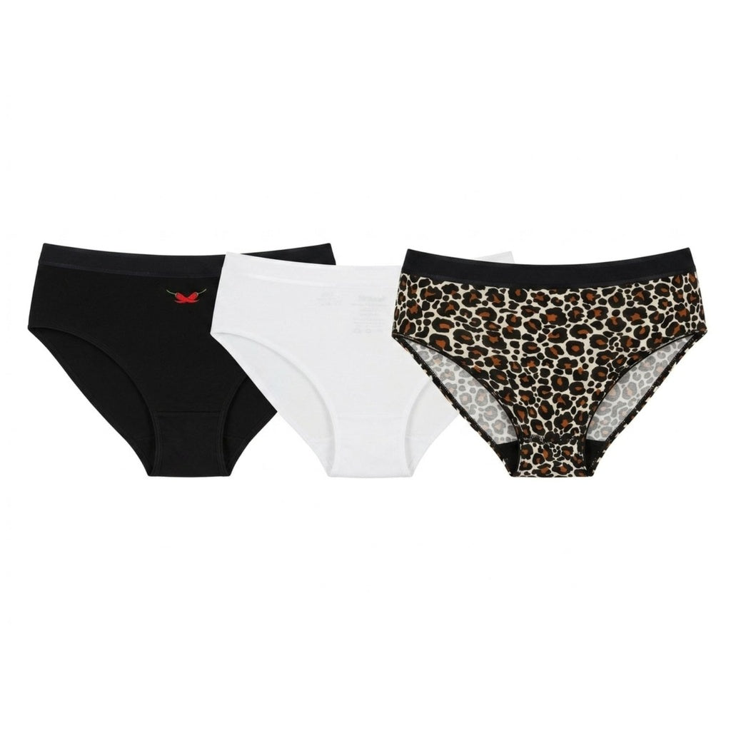 Blanc & Noir & Blanc Imprimé Léopard