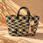 Sac Mosaïque en feuille de palmier Noir