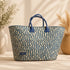 Sac Mosaïque en feuille de palmier Bleu