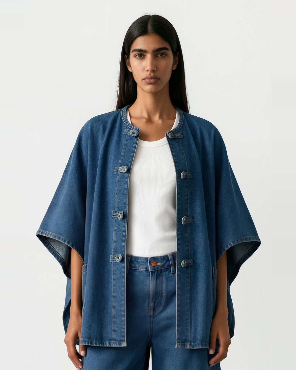 Poncho femme avec poche plaquée - ZINA 2.0