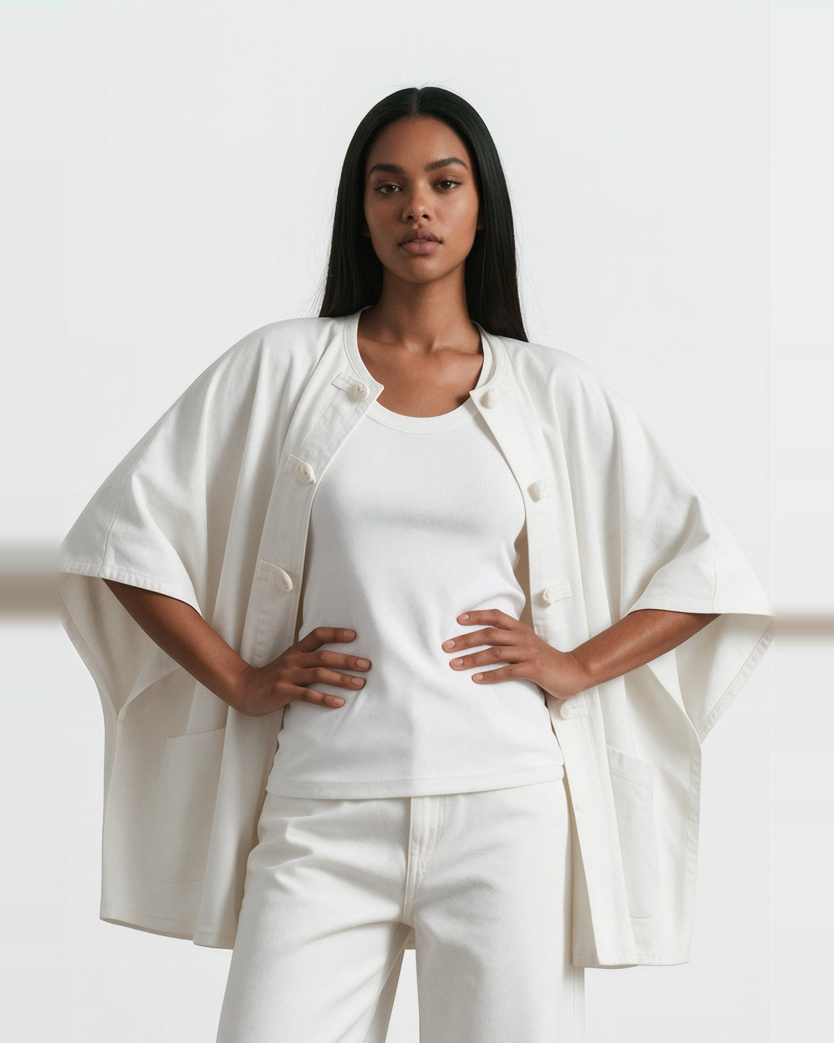 Poncho femme avec poche plaquée - ZINA 2.0