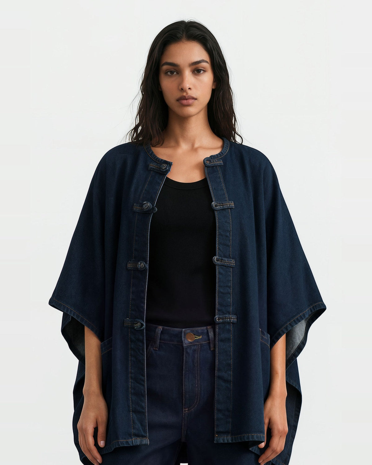 Poncho femme avec poche plaquée - ZINA 2.0