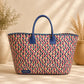 Sac Mosaïque en feuille de palmier Rose & Bleu Marine