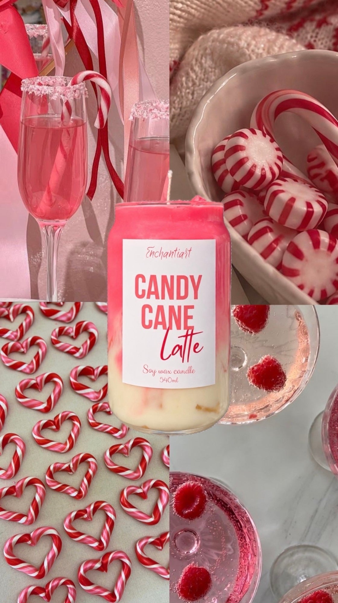 Bougie Candy Cane Latte, Enchantiart