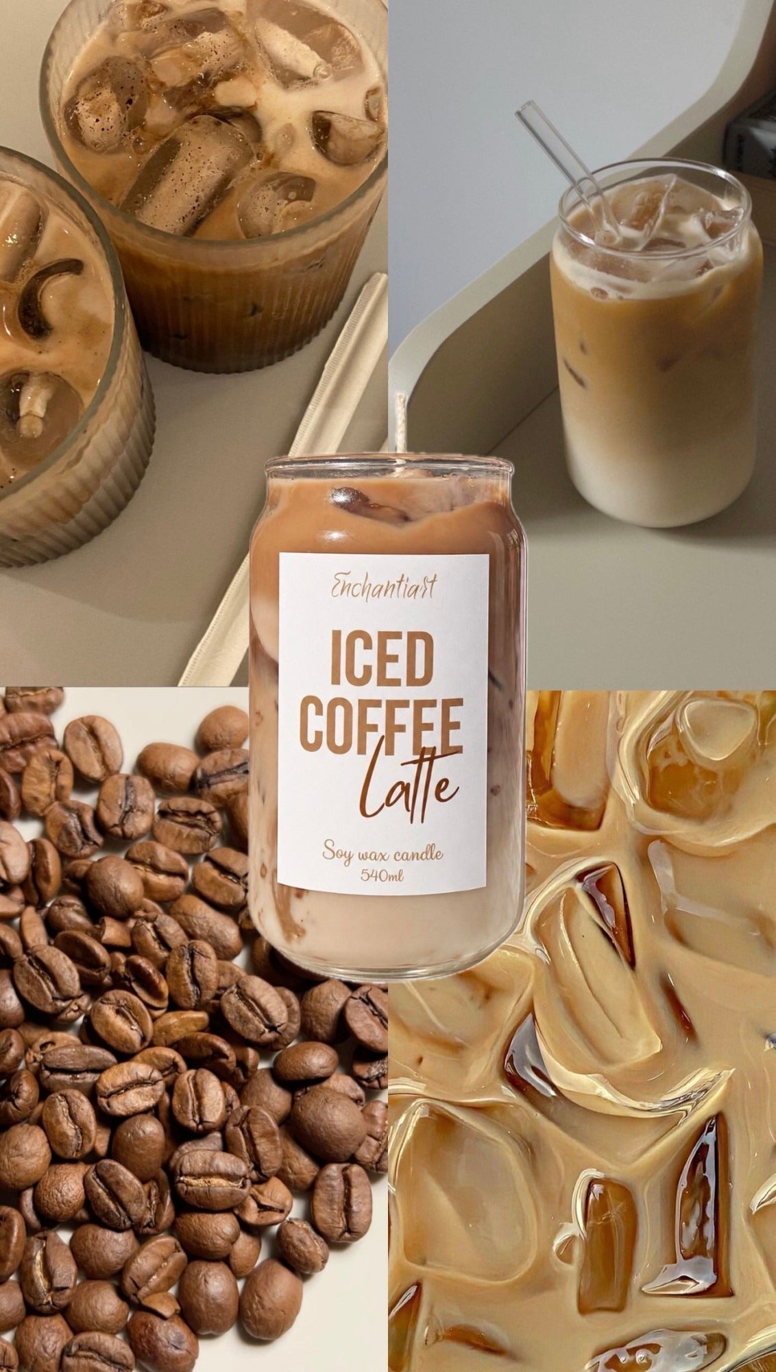 Bougie Iced Coffee Latte, Enchantiart