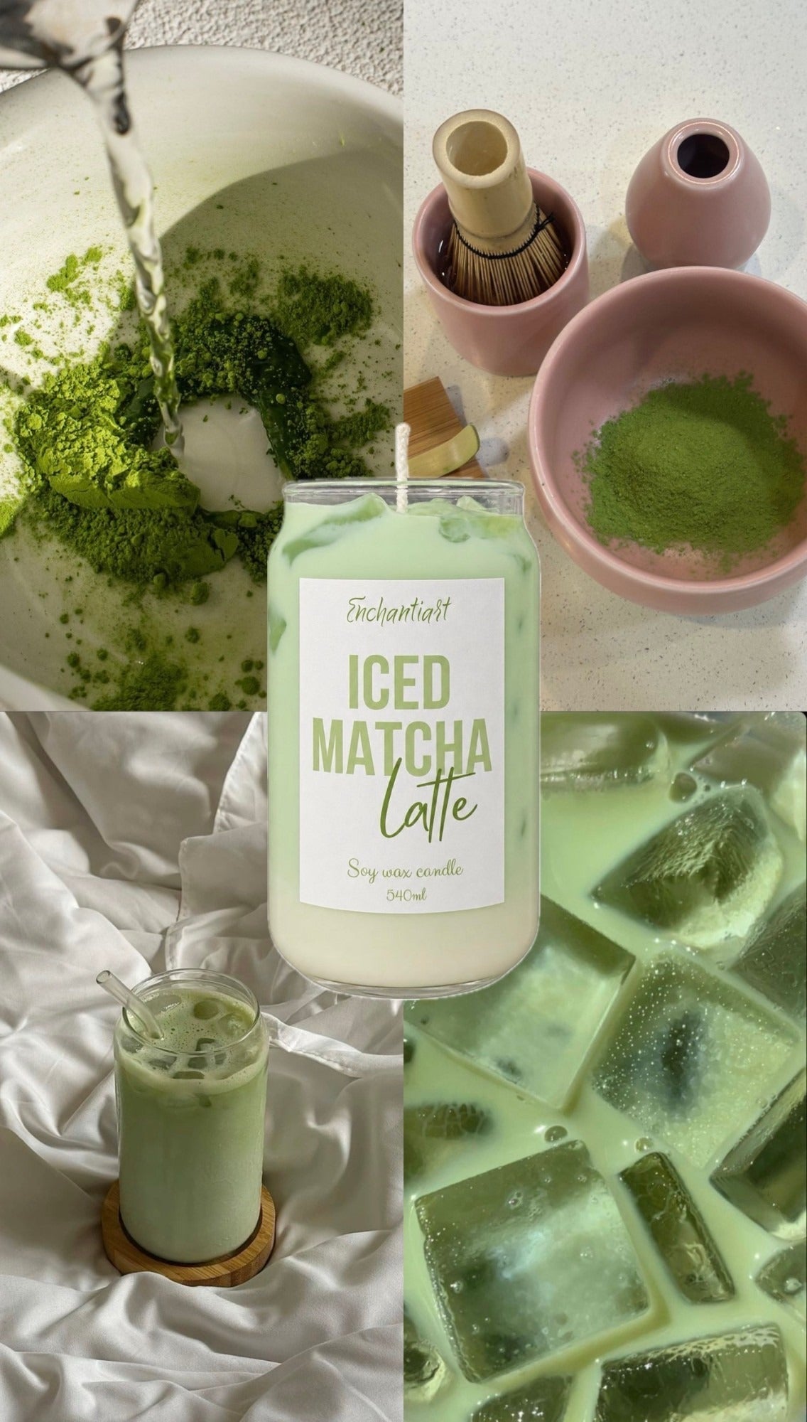 Bougie Iced Matcha Latte, Enchantiart
