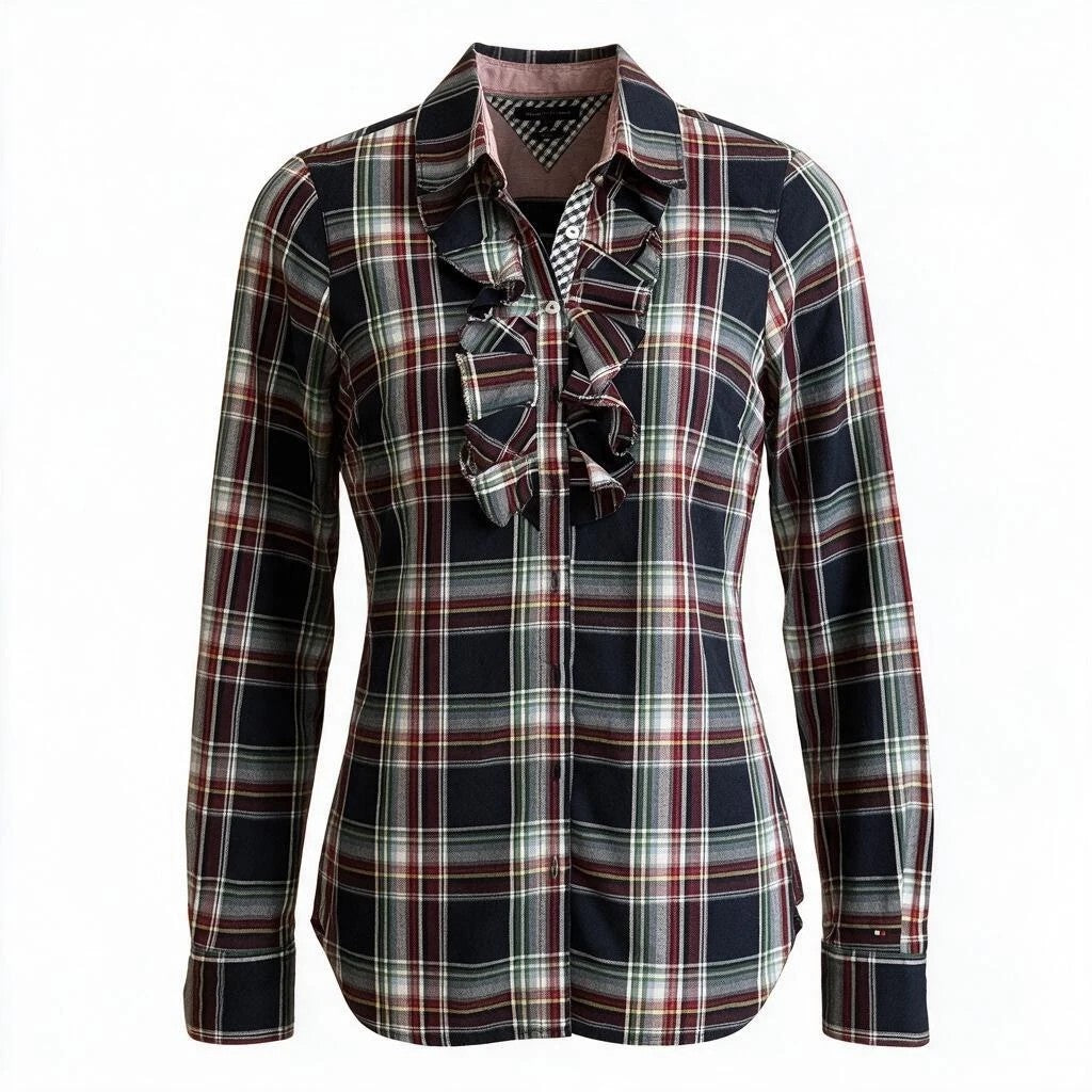 Chemise à carreaux avec volant - Tommy Hilfiger