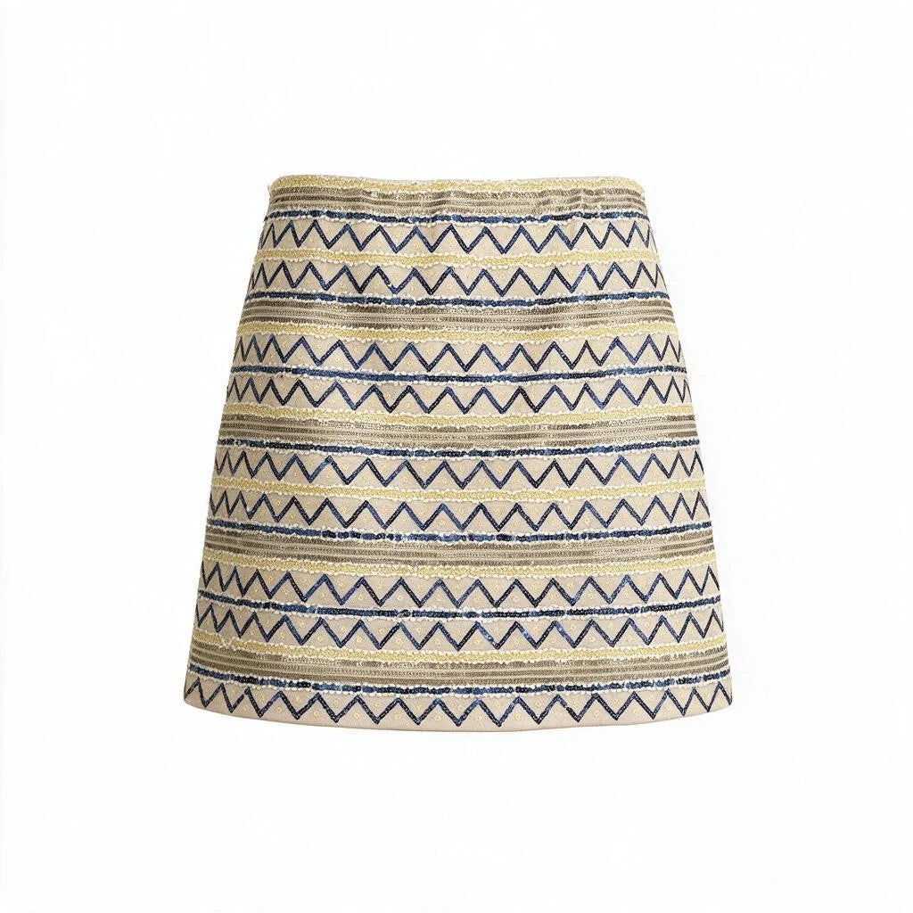 Jupe courte brodé avec perle - Juli