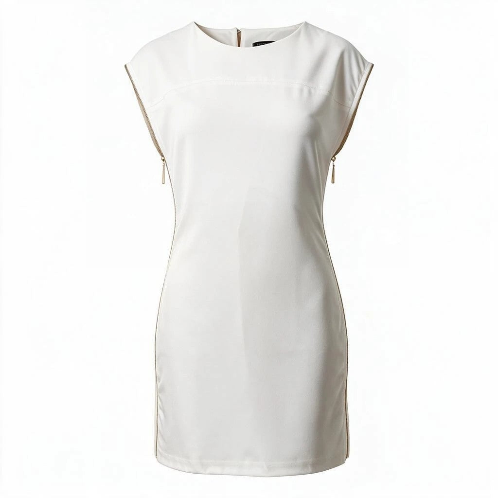 Robe blanche avec tirette sur les côté - Explosion