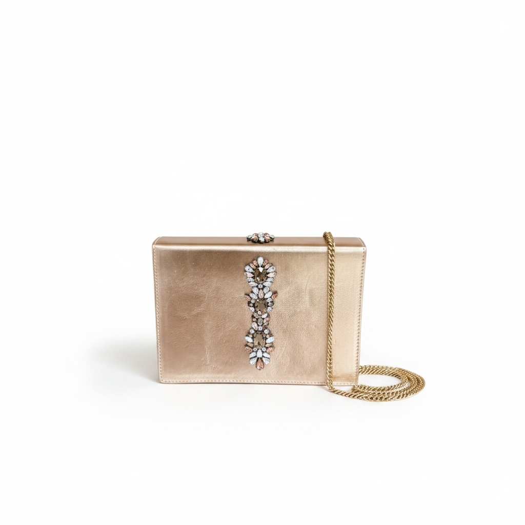 Petite pochette rose clair avec pierres