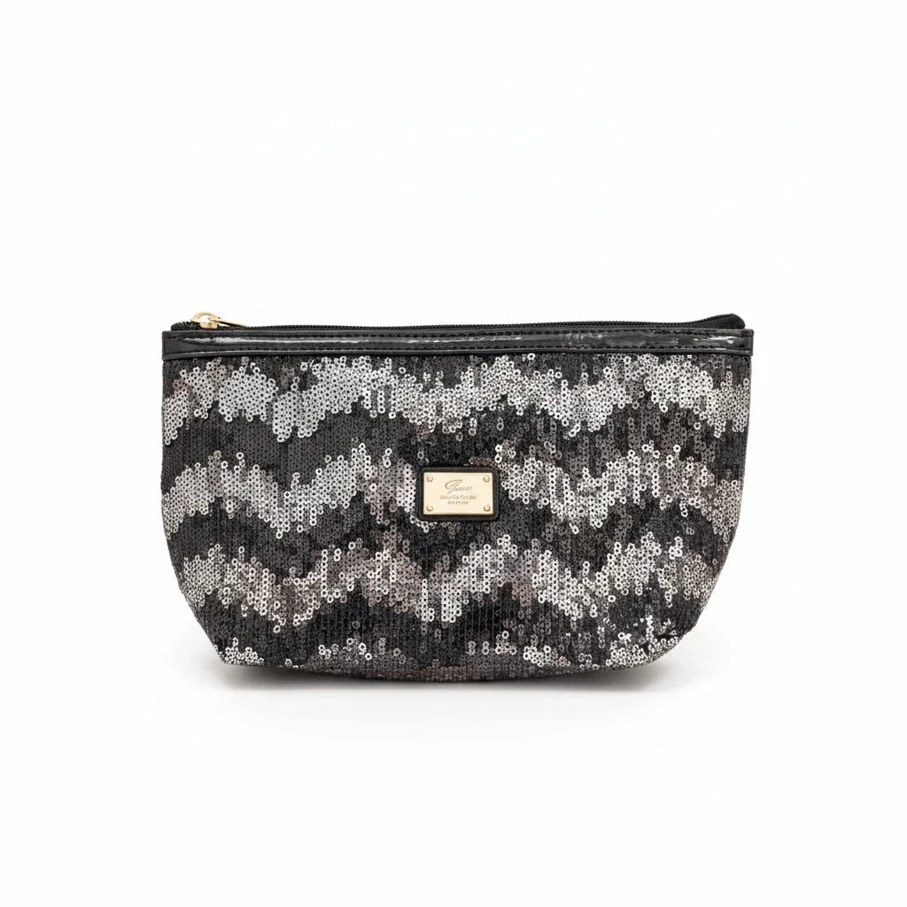 Pochette en sequin noir et gris - Guess