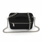 Sac mini vanity femme en jeans et cuir