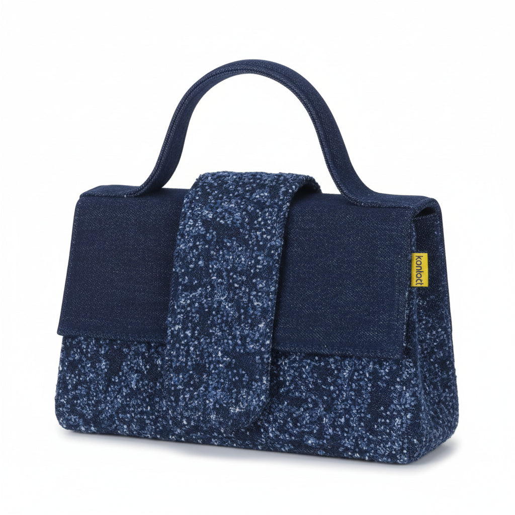 Sac Bambino femme en jeans et cuir