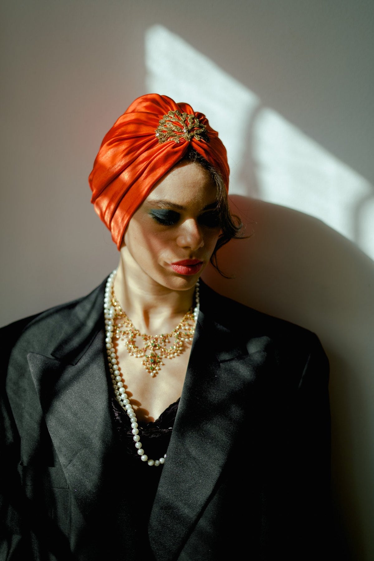 Terracotta Satin Turban – Altawes