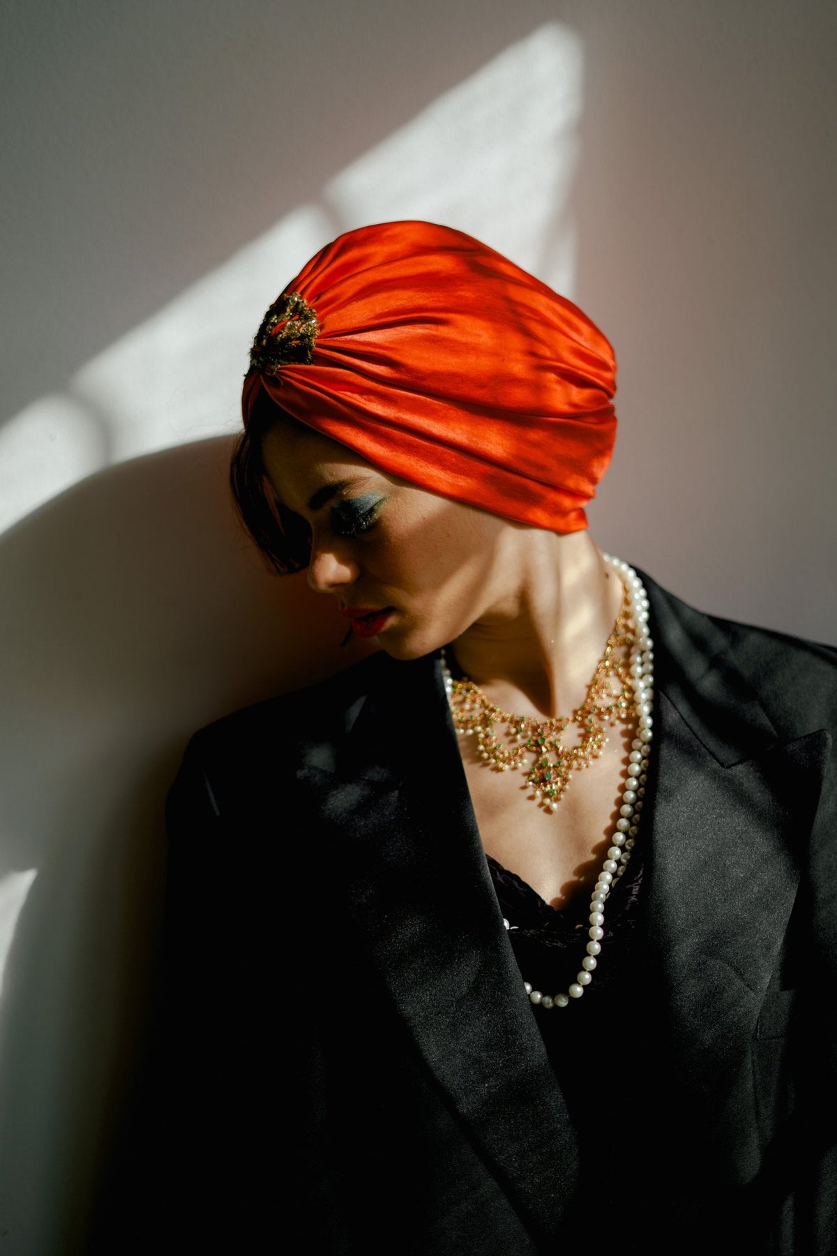 Terracotta Satin Turban – Altawes