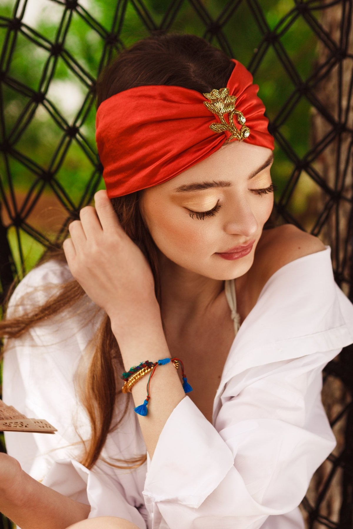 MORGIANA – Terracotta Satin Headband