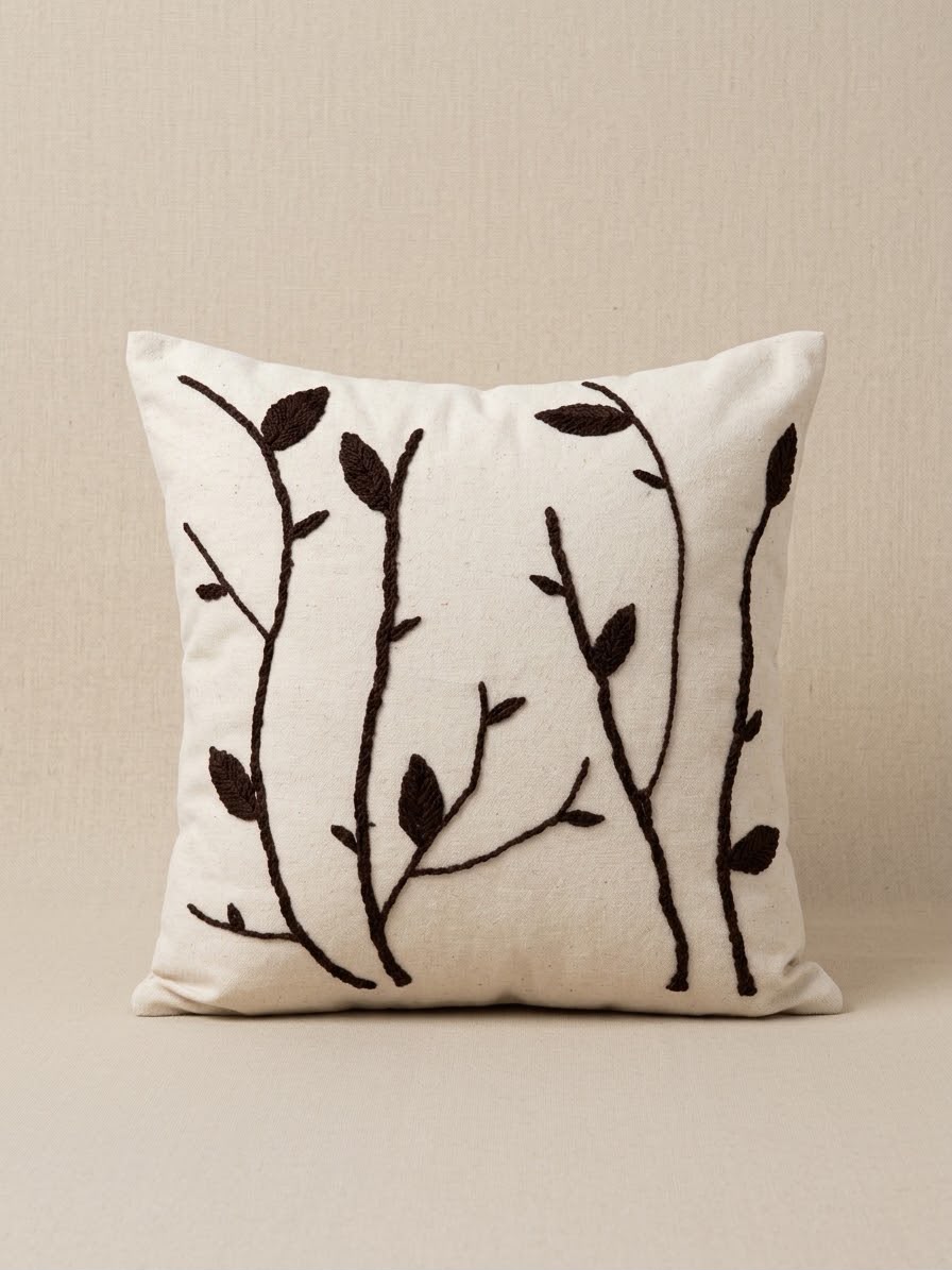 Coussin punch needle branches, Zakhrafa