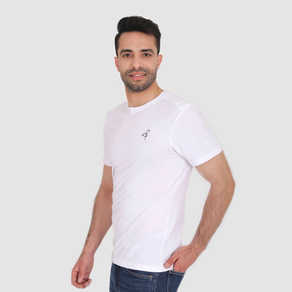 T-SHIRT HOMME MANCHES COURTES AVEC EPAULETTE FLAMANT ROSE