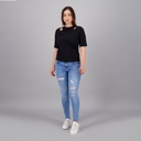 Jeans skinny dechires femme taille haute - ADELA 303D
