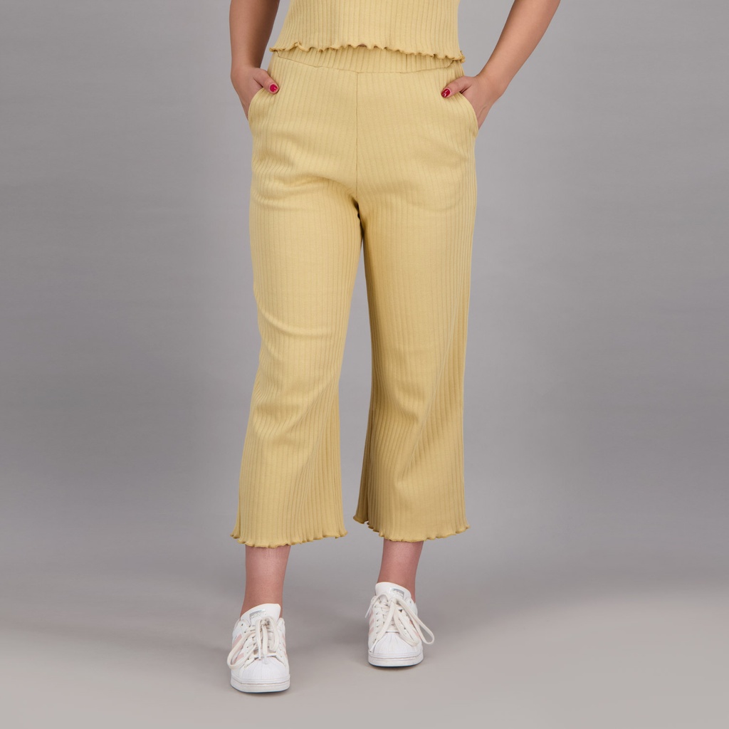 Pantalon côtelé femme bord franc