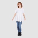 T-shirt femme manches courtes avec volant et broderie