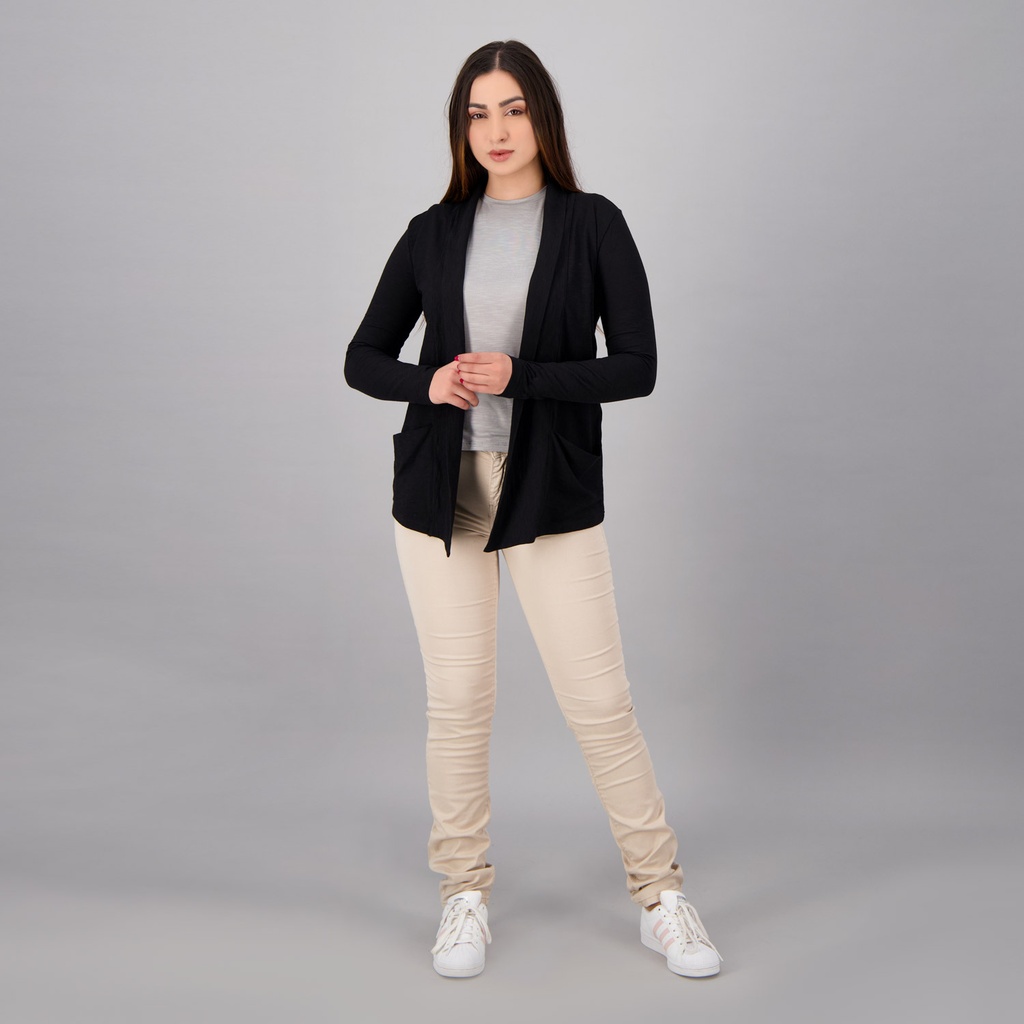 Gilet femme manches longues avec poche