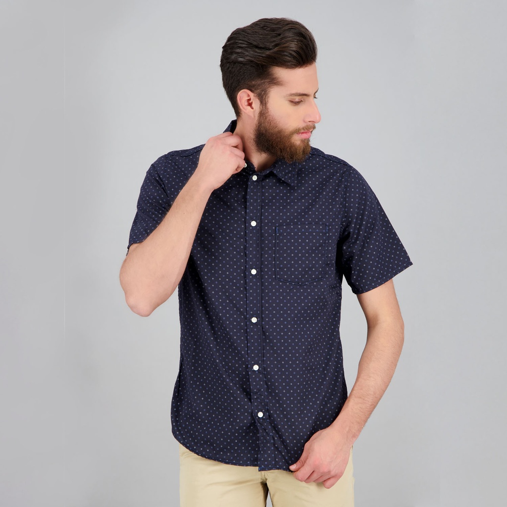 Chemise homme manches courtes à pois