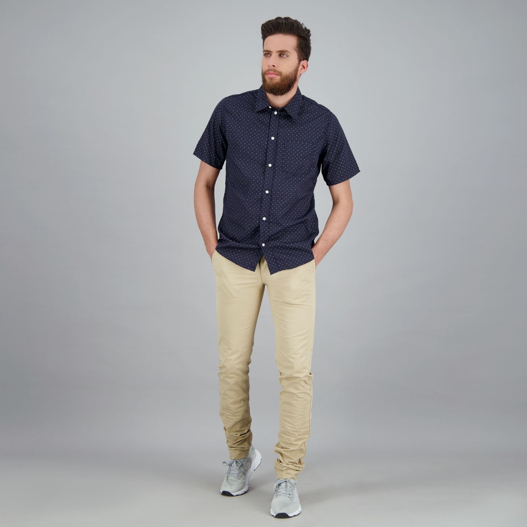 Chemise homme manches courtes à pois