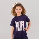 Robe fille manches courtes avec volant HOPE