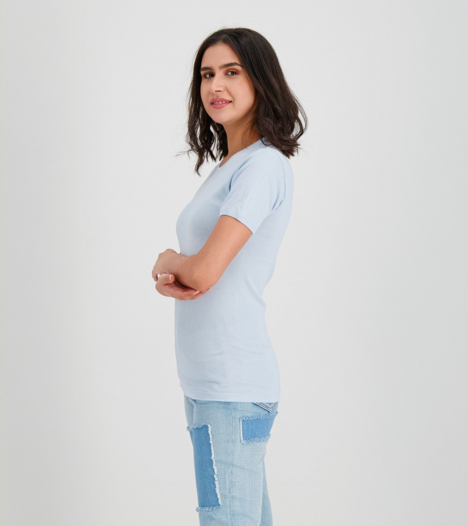 T-SHIRT FEMME MANCHES COURTES BASIC RIB