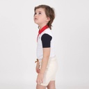 Polo bébé body manches courtes et contrastées avec patch