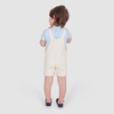 Salopette short bebe en serge de coton avec patch TIGRE