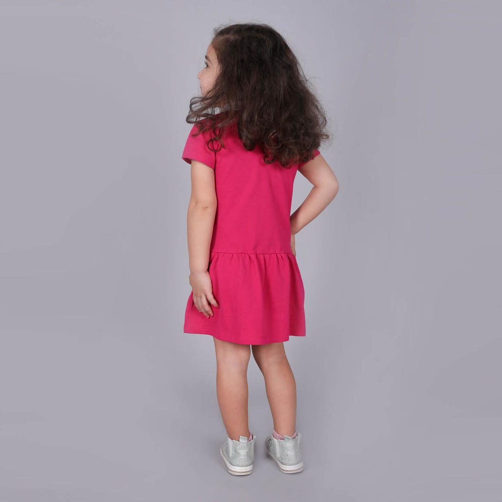 Robe bébé polo manches courtes avec volant et broderie