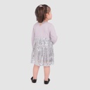 Robe bébé manches longues bi matière jersey et tulle avec broderie