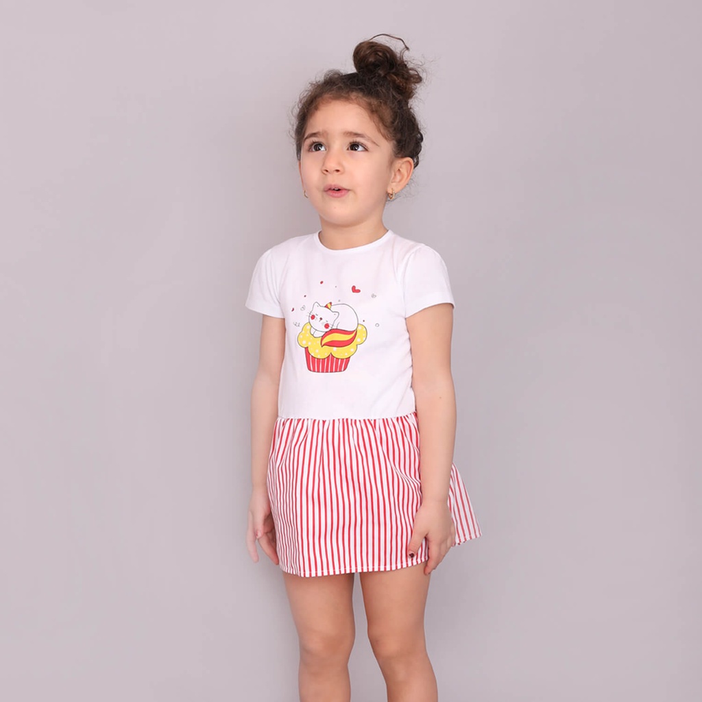 Robe bébé manches courtes avec volant CUPCAKE