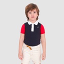 Polo bébé body manches courtes et contrastées avec patch