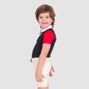 Polo bébé body manches courtes et contrastées avec patch