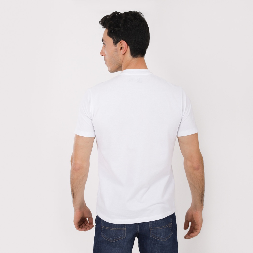 T-shirt homme manches courtes en piqué avec patte boutonnage avec broderie