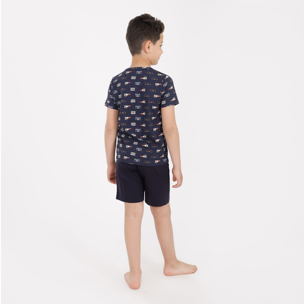 Ensemble garçon t-shirt manches courtes all over CASSETTE et short