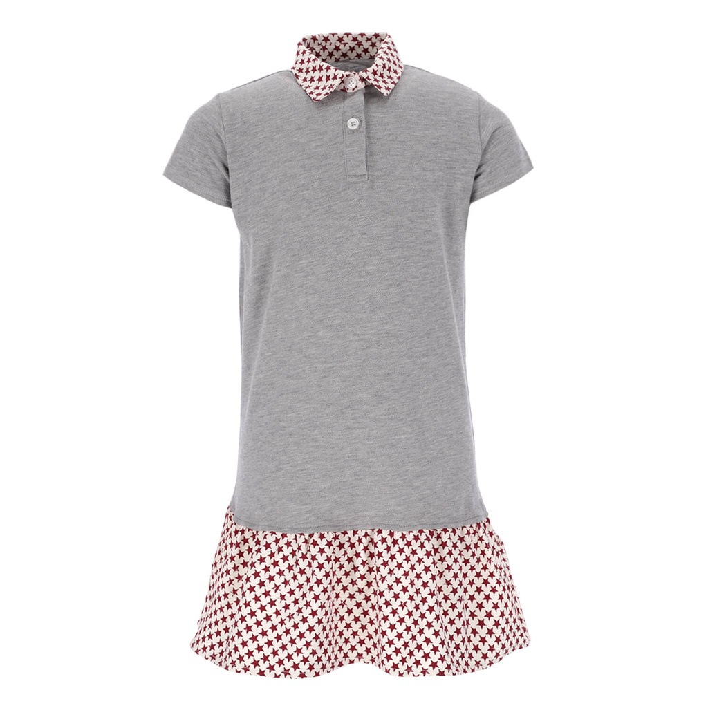 Robe polo fille manches courtes avec volant