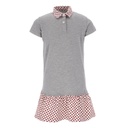 Robe polo fille manches courtes avec volant