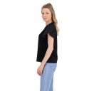 T-shirt femme manches courtes avec volant et broderie